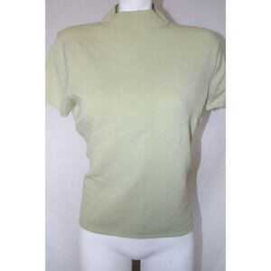 Valerie Stevens Stretch Womens Sweater Green Short Sleeves Size Medium